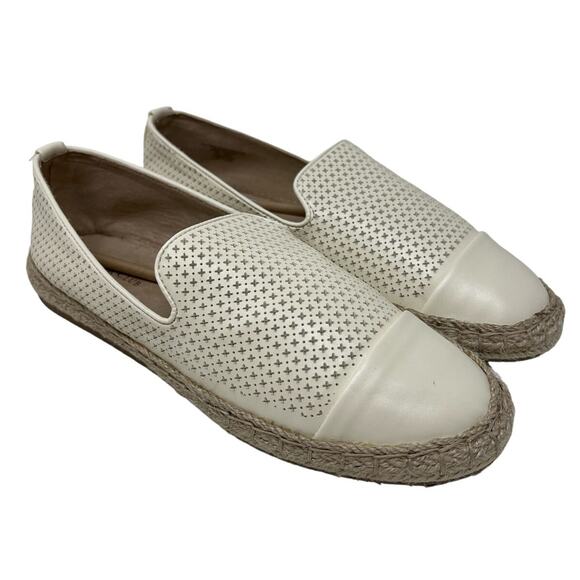 Charter Club Jonip Ivory Laser Cut Faux Leather Espadrilles 8.5 - Picture 1 of 8